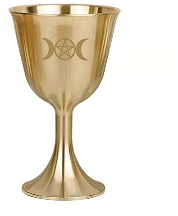 CHAODI Pentagram-Kelch, Messing Kelch, Weinglas Vintage Weinglaeser Metall Goblet Weinkelch Sektgläser, Für Altäre, Rituale, Gebete, Salbung