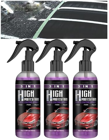XIRUJNFD 3 in 1 Hochschutz-Schnellbeschichtung für Autos, Platinum Schild, Keramik-Politur für Autos und Motorräder (100ml, 3 Stück)