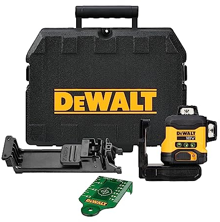 Dewalt 360° Akku-Multilinienlaser Grün DCLE34031N (selbstnivellierend, Genauigkeit +/- 0,3mm/m, kompatibel mit 18V XR Akkus, inkl. Koffer, Wandhalterung, Zieltafel, Lieferung ohne Akku & Ladegerät)