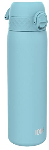 ION8 Botella Agua Inox Ligero, 600ml, Sin Aislamiento, a Prueba de Fugas, Fácil de Abrir, Cerradura Segura, Aptas para Lavavajillas, Fácil de Limpiar, Resistente a Rayones, Azul De Alaska