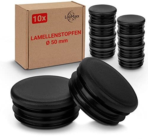 LouMaxx Bouchons pour Tube Ø 50 mm | Capuchons de Tube Rond | Bouchons de Couverture | Cache Tube en Plastique Robuste | Bouchons à Lamelles Ø 50 mm pour Une Protection Parfaite
