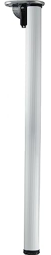 camar Tischbein Click klappbar, Tischbein höhenverstellbar, Länge 705-735mm, rund, Aluminium silber gerillt