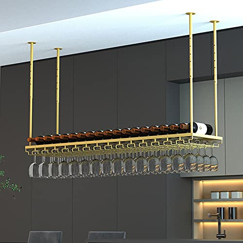 MAKIVI Portabottiglie Sottosopra, Mensola Creativa per Bicchiere da Vino, Portacalice Appeso per la Casa, Scaffale per Vino Appeso Semplice Moderno, Espositore (Color : B, Size : 60 * 30CM) Marriage