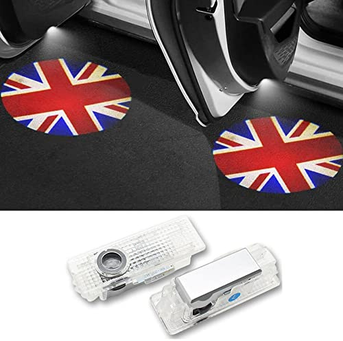Duleutgnu Pack of 2 LED Ambient Lighting Car Door Logo Door Lighting Interior Ghost Projector Welcome Light Ambience Accessories red flag