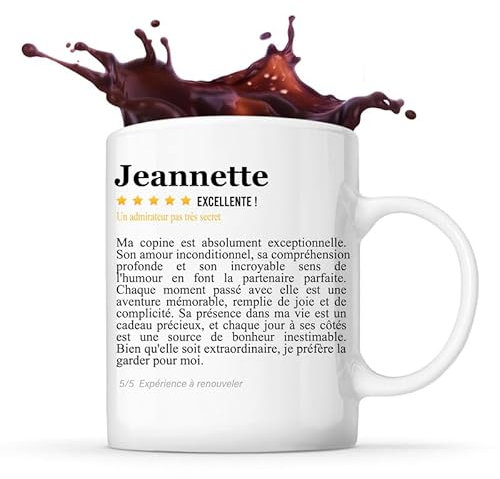 Mug Jeannette Avis copine recommandation copain | Tasse Couple Prénom Saint Valentin Cadeau Famille Anniversaire Noël