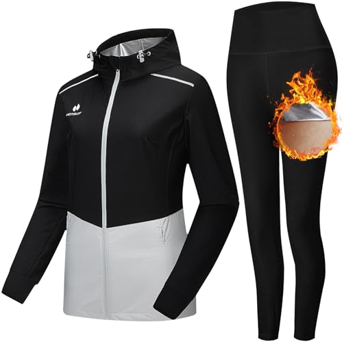HOTSUIT Bastudräkt för kvinnor, stretch, bastu, jacka och bastu, leggings för sport, svettdräkt för kvinnor, träning, boxning