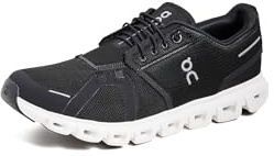 On Men's Cloud 6 Sneakers, Black | White, 8 Medium US