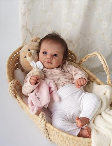 Anano Lebensechte Puppe Mädchen 20 Zoll Reborn Baby Vollsilikon Lebensecht Ganzkörper Silikon Puppen Silikon Mädchen Reborn Baby Vollsilikon Lebensecht Weich Puppe Weichkörper (Klassisch)