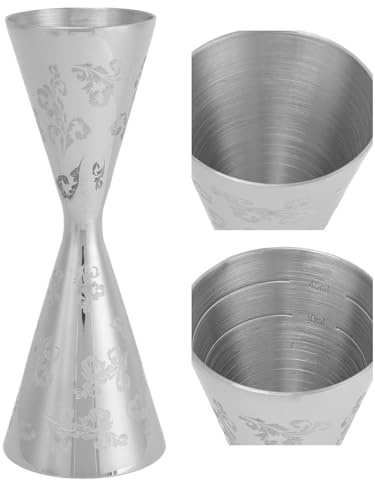 Nimomo Bar Jigger, Verre Doseur à Cocktail, Spirit Measure Feuilles en Acier Inoxydable Rayé Double Tête Cocktail Barman Jigger Tasse pour Bar (Large)