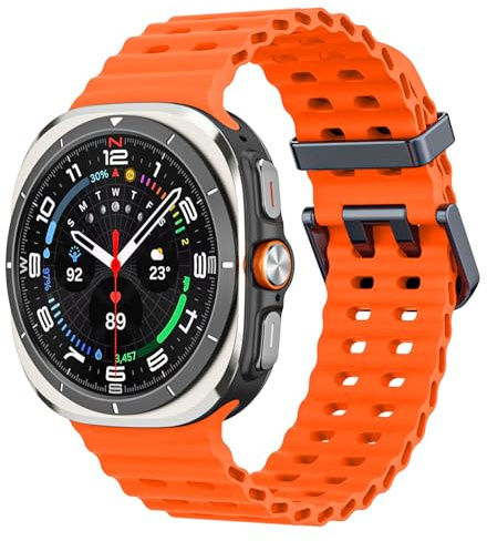 MoKo Cinturino Sportivo Compatibile con Samsung Galaxy Watch Ultra 2/1 47mm | per Galaxy Watch Ultra 2026/2025/2024, Silicone Morbido, Perforato e Traspirante, Impermeabile e Resistente al Sudore