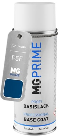 MG PRIME Autolack Spraydose für Skoda F5F / P9 Nightfire Blau Metallic | Basislack, Sprühdose 400ml