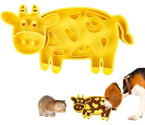 Anti Schling Napf Hunde, Katzen Langsame Fütterung, Hunde-Leckmatt, Futter-Schleckmatte Fressen Leckmatte Hund mit 25.5 * 14 * 2cm Saugnapf Schleckmatte Haustier für Nassfutter und Trockenfutter