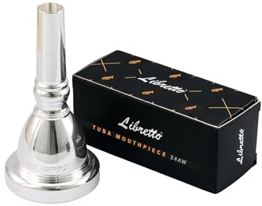 Libretto 24AW Tuba Mouthpiece, 2μm Silver Plated Tuba Mouthpiece w/Vacuum Packing, Designed for Beginners, Students, Intermediate Players