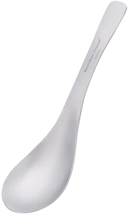 iBasingo Couverts de camping en titane Cuillère à soupe Cuillère à riz avec grand bol Ustensiles de cuisine légers Vaisselle de voyage en plein air 15,5 cm Ti1067T 1 pièce