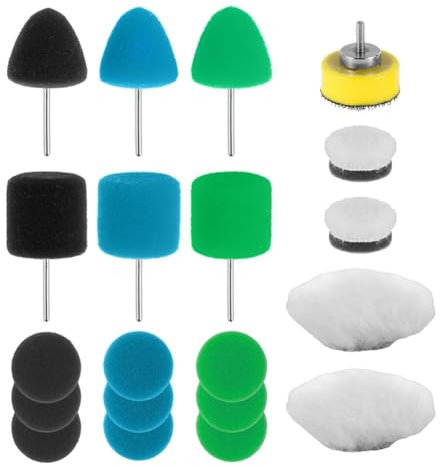 Cpolebev 20 Pièces Mini Tampons de Polissage, Tampons de Polissage pour Petites Surfaces de Détail de Voiture, Tampons de Polissage en Laine Éponge Résistant à l'usure pour Voiture