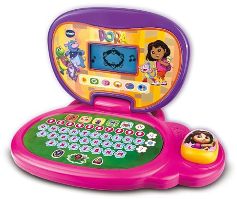 VTech Dora la Exploradora Lerncomputer, elektronisches Spielzeug für Kinder ab 3 Jahren, LCD-Display, Spiele und Aktivitäten auf Spanisch und Englisch, ESP-Version