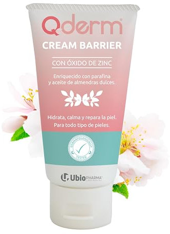 Qderm Crema de Barrera con Óxido de Zinc y Parafina. Hidrata, Protege, Calma y Repara la Piel Irritada, Sensible y Atópica con Almendras Dulces. Adulto