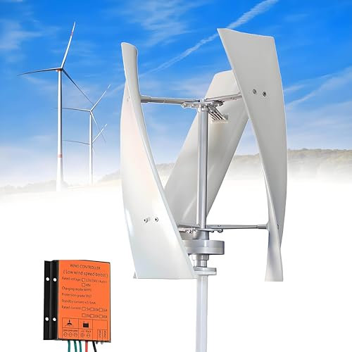 Aerogenerador portátil de 300 W con controlador, de baja velocidad, 3 aspas, 12 V/24 V, de hélice vertical, kit de generador de energía eólica, aerogenerador de eje vertical.,12V-300W