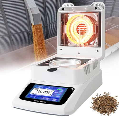 pealiritansemen Misuratore di umidità Alogeno Portatile - Risoluzione di umidità 0,01%, Riscaldamento E Asciugatura Rapidi (40-230 °C), per Test Rapidi di umidità in Alimenti E Piante,A-1205