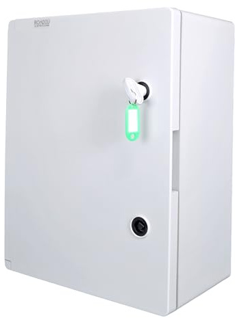 RoadEu – Armadietto elettrico IP65 da parete 400x500x175mm – Scatola impermeabile con serratura, pressacavi, guida DIN e piastra di montaggio – Per esterno e installazioni tecniche