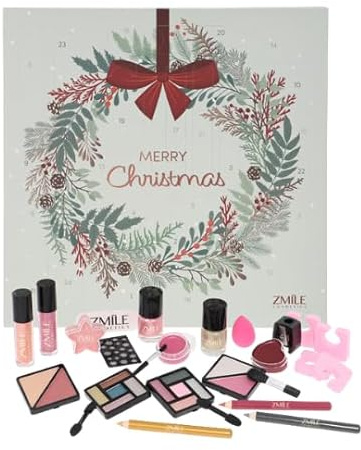 ZMILE COSMETICS Beauty Adventskalender ‚Jingle and Glow‘ - 24 Überraschungen zum Schminken und Stylen im traditionellen Türchen-Adventskalender mit veganer Kosmetik