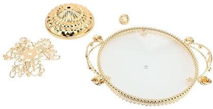 LIYJTK Verre métallique Vintage Frail Food Aliments Service Cake Stand European Retro Retro Snack Plate Base