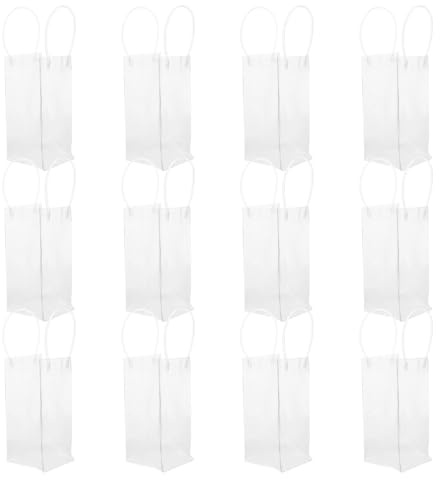 TOPPERFUN 12 Pezzi Borsa Termica Trasparente con Manico per Trasporto e Refrigerazione Bottiglie di Vino Custodia per Bevande Refrigeratore Portatile per Feste e Regali