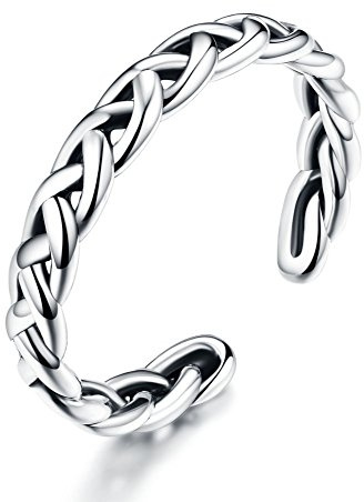 Tressé Celtique Amour Nœud Vintage Bagues 925 En Argent Sterling Anneau Torsadé Ouvert Déclaration Bande pour Femmes Filles Hommes