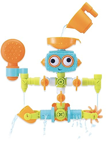 INFANTINO - Sensory Plug & Play Plumber - Jouets de de Bain - Robot Multicolore - pour Bébés de 6 Mois et Plus - avec 16 Pièces Amovibles - pour Exploration et Apprentissage