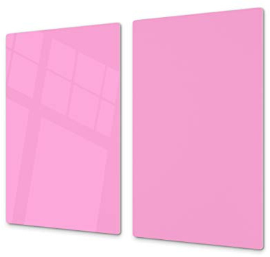 TAGLIERE IN VETRO TEMPERATO – Tagliere e proteggi-piano di lavoro in vetro resistente – Resistente al calore e ai batteri – Lavabile in lavastoviglie D18 Serie di colori: K Rosa Chiaro