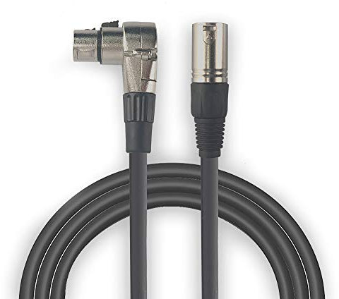 Audibax Silver Cavo XLR Maschio a XLR Femmina - Cavo con estremità angolata - Lunghezza 50 cm - Connettori OFC ad Alta Trasmissione del Segnale - Rivestito in PVC - Massimo Isolamento - Diametro 6 mm