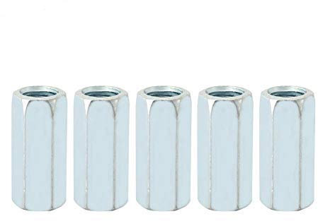 5pcs Écrou Long Tige Écrous Hexagonaux d'Accouplement Écrou Hexagonal Douille Écrou M12 * 40 Attaches Filetées(15mm)
