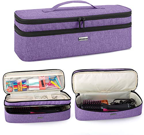 Teamoy Estuche de Viaje para Cepillo Secador de Pelo, Bolsa de Transporte para Cepillos de Aire Caliente, Cepillo Alisador de Pelo y Otros Accesorios del Cabello