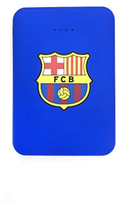 Power Bank- Bateria Externa para móvil. Producto Oficial FC Barcelona 5.000 mAh. Entrada Tipo C y micro USB. Salida USB. Tamaño pequeño y ligero.