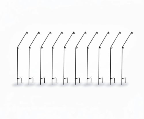 Pond Pest Protection Stakes – Pack of 10 | Heron Deterrent System Trip Wire Stakes | Solid Steel Garden Pond Protection | 69cm High Weatherproof Black Coated Stakes | Made in the UK