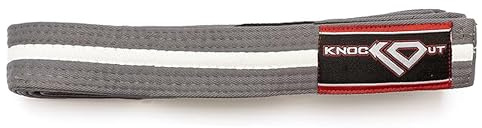 KO Sports Youth BJJ Gi Belt for Kids, 100% Cotton Durable Weave with Ranking Bar, Ages 4–18, All Ranks Training & Competition