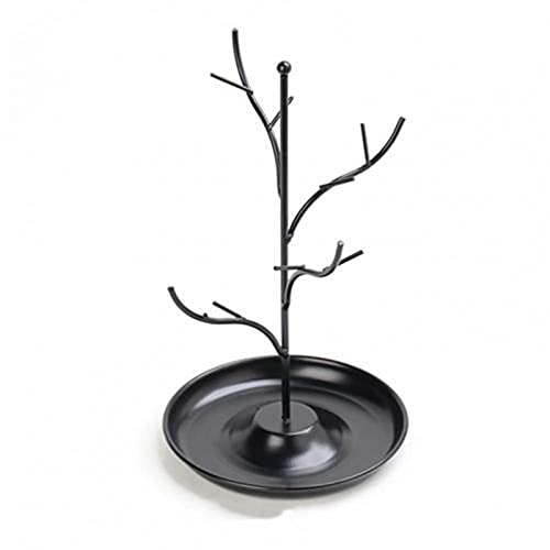 TOMYEUS Schmucktürme Baum Zweig Design Schmuck Display Racks Schmuck Lagerregale Ohrringe Halskette Armband Ringhalter Stand Schmuck Organizer Schmuckregal (Color : Schwarz)