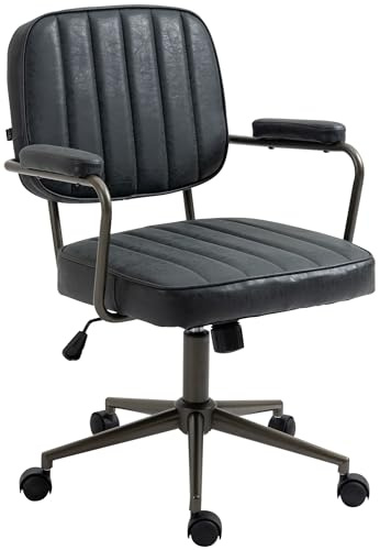 CLP Bürostuhl Natrona I Ergonomisch Höhenverstellbarer Schreibtischstuhl I 360 Grad Drehbar Mit Wippfunktion Gepolstert Und Leichtlaufrollen Farbe antik schwarz
