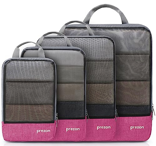 Prezon komprimerbara packkuber för att organisera ditt bagage, komprimerande packkub, packväskor, set och bagagearrangör för ryggsäckar och resväskor