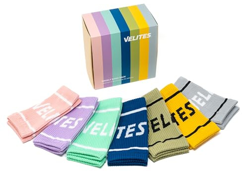 Velites Pack mit 7 Paar Stoff-Handgelenkbandagen, Halt, Senfgelb
