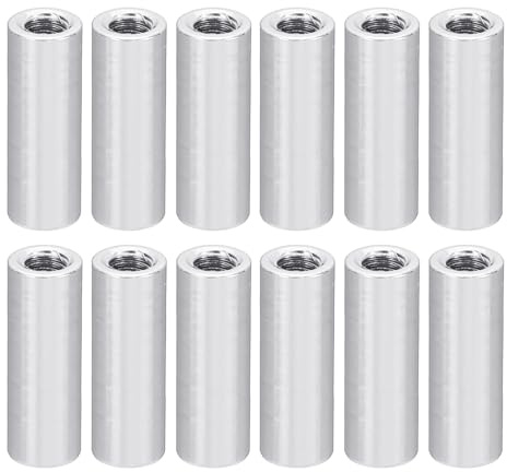 PATIKIL M3 Aluminium Abstandshalter, 12 Stück Metall Abstandsbolzen Hülsenmutter 3mm ID x 5mm OD x 15mm L Gewindeabstandshalter Schraubenabstandhalter Rund für RC Auto, Silber