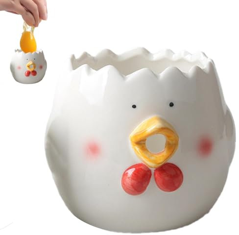 Egg Separator,Ceramic Egg Yolk Egg White Separator,Novelty Cute Vomiting Chicken Egg White Separator,Practical Egg Yolk Separator,Portable Kitchen Gadgets Baking Tool