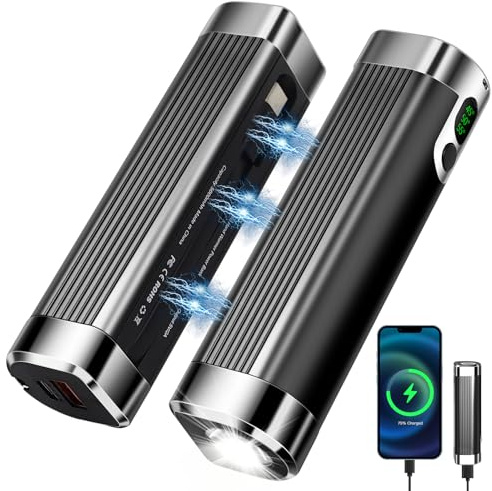 TENGWUDZ Chauffe-mains rechargeable - 10 000 mAh - 3 en 1 - Chauffe-mains électrique magnétique - Avec 3 niveaux de chaleur - Cadeau d'hiver pour femme, homme, famille - Noir