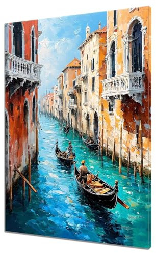 Malen Nach Zahlen Venedig, DIY Malen nach Zahlen Landschaft für Anfänger und Erwachsene, Bastelset Erwachsene Paint by Numbers Ölgemälde mit 3 Pinsel, Acrylfarbe für Wanddeko (Ohne Rahmen) 40x50cm M-3