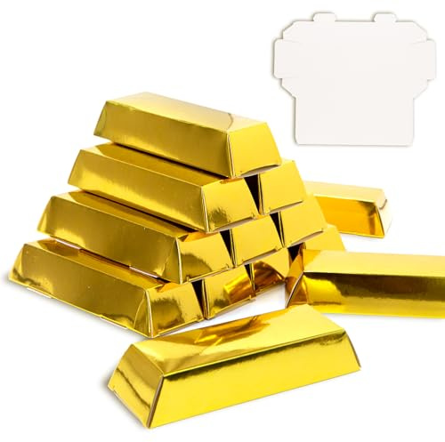 30 Stück Goldbarren SüßIgkeiten Boxen Geschenkbox für Goldmünzen Schokolade | Gefälschte Box Schokotaler SüßIgkeiten Kasten Goldbarren Schokolade Box Geschenkbox für Süßigkeit, Party, Hochzeiten
