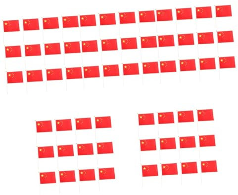 POPETPOP 5 Ensembles Drapeau Agitant La Main Drapeau Chinois Pour La Décoration Mini x À Main Chine Chinois Portable x Marqueurs Rouge Pvc 50 Pièces * 5