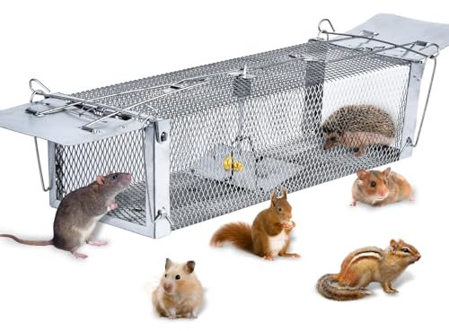 FORMIZON Piege a Rat, 41x14x11 CM Cage Piège De Capture Professionnel, Piège d'animaux Cage pour Souris Loir Mulot Rongeurs, Piege a Souris Réutilisable avec 2 entrées pour Intérieure und Extérieure