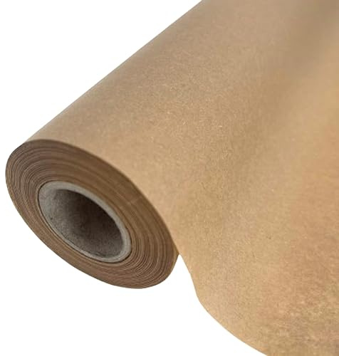 Rollo de Papel de Seda Kraft 50M x 62CM - Gran longitud para envolver, proteger, decorar y crear manualidades - Ideal para regalos, envíos y embalajes- Papel marrón suave y resistente.