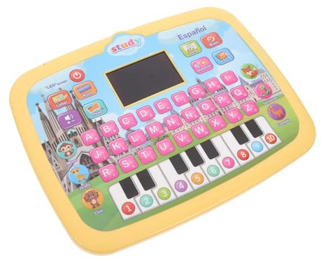 Milisten Bilinguales Tablet Für Kleinkinder Mit Led-Bildschirm Spanisch Lernspielzeug Interaktives Sprachlernpad Mit Altersgerechten Inhalten Tragbares Robustes Bildungsgerät Für Frühe Spra