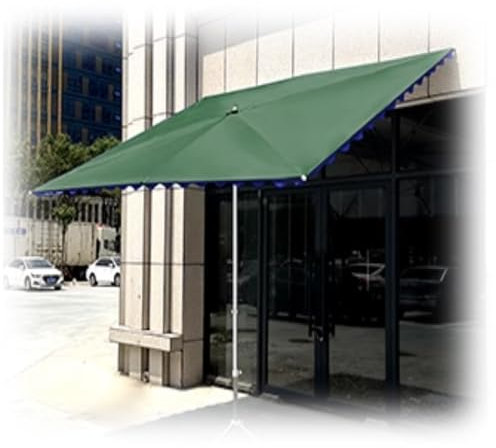 Adjustable Rectangular Patio Umbrella 2x1.5m (6.5x5ft 4 Ribs) Market Shade Canopy for Terrace Outdoor Sun Protection Green Perfect for Decks and Gardens